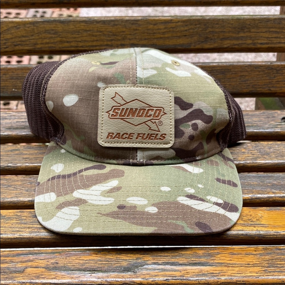 Sunoco Camo 6 panel Trucker Hat mesh back SnapBack cap